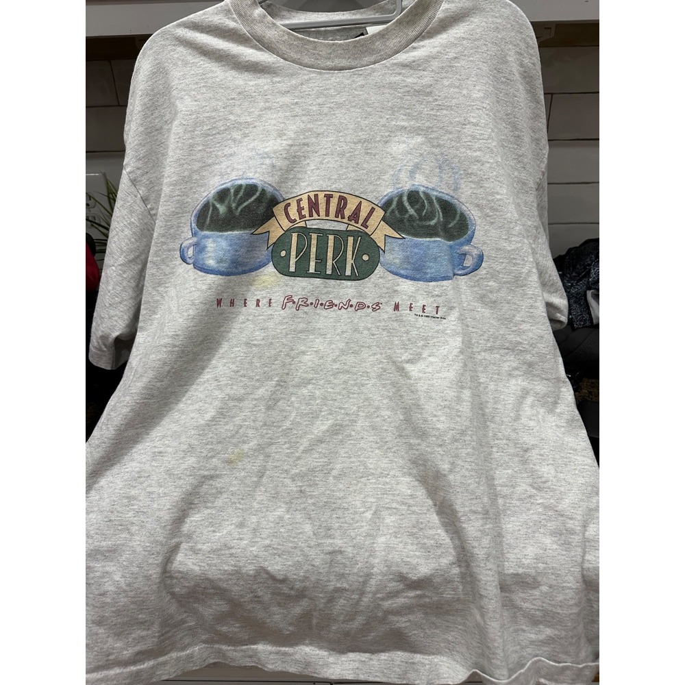 vtg gray friends central‎ perk tee xl